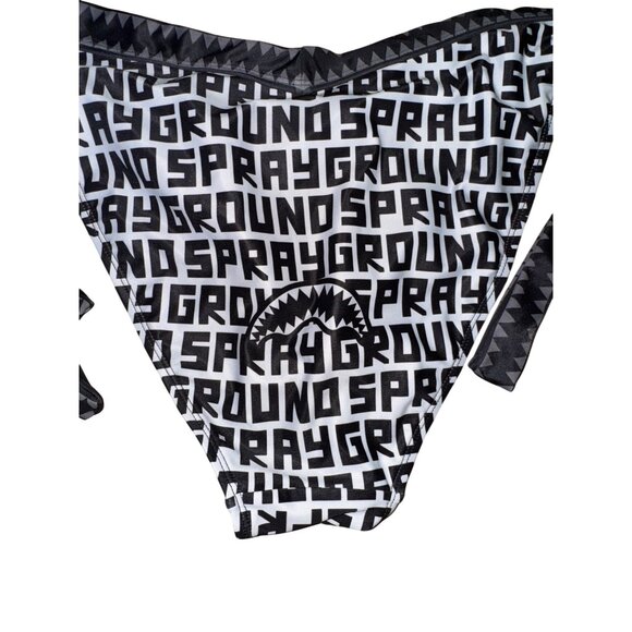 Sprayground Limited Edition Black & White Bikini Set XL Bottom Large Top Sexy - Picture 2 of 8
